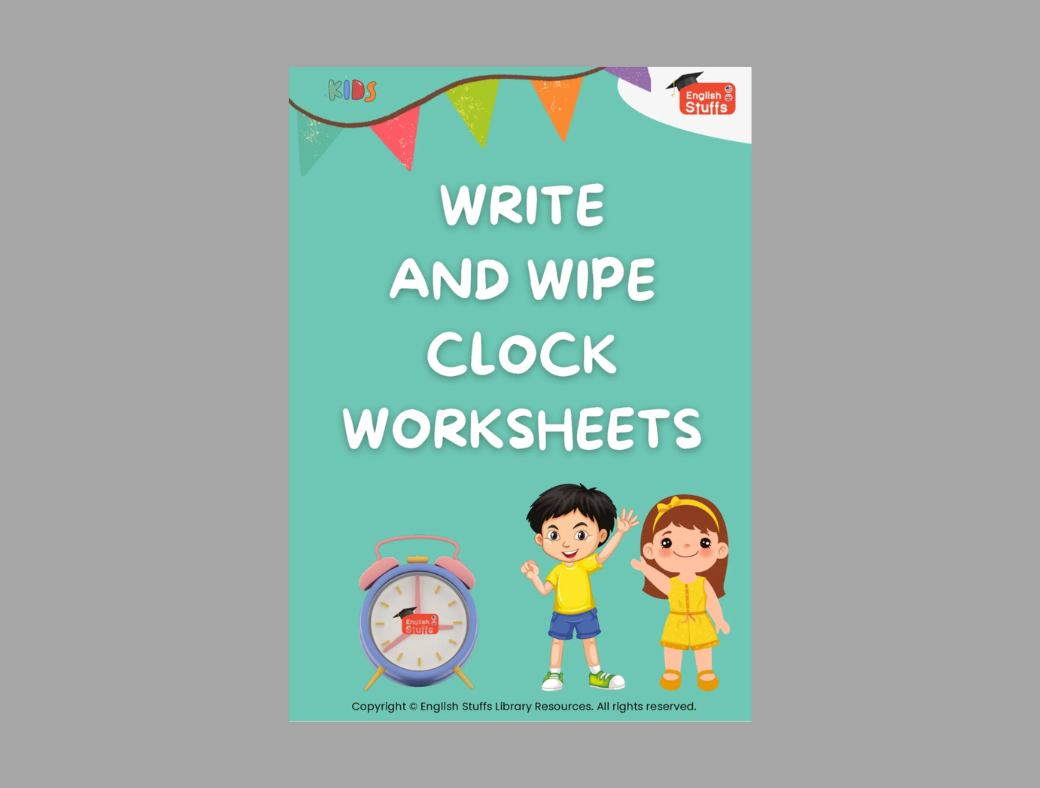 Colorful Write And Wipe Clock Worksheet