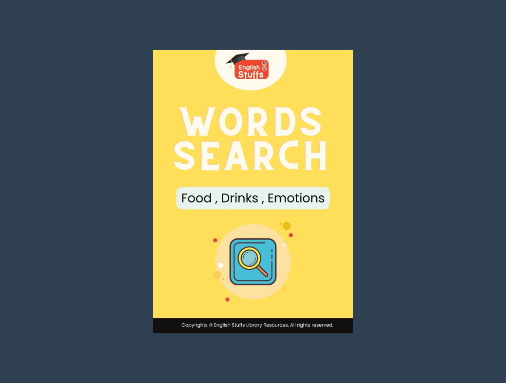 Word search worksheet Food Drinks and Emotions