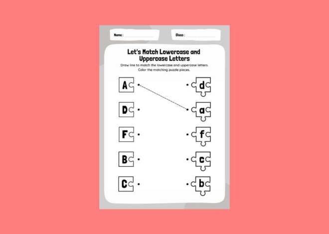 Matching lowercase letters with uppercase worksheet