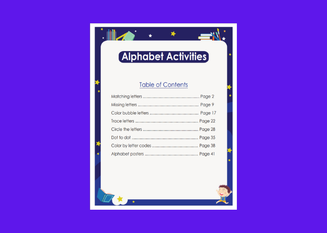 Alphabet Activity Worksheets For Early Learners
