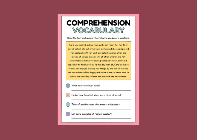 Comprehension Vocabulary Texts