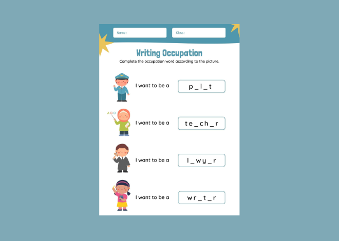 Writing Occupation Complete Words According To Pictures